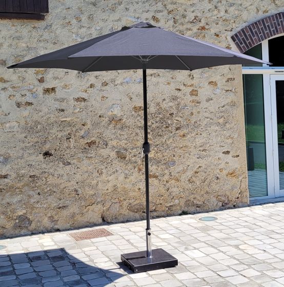 Parasol gris avec mât en aluminium 300 cm Kalomo