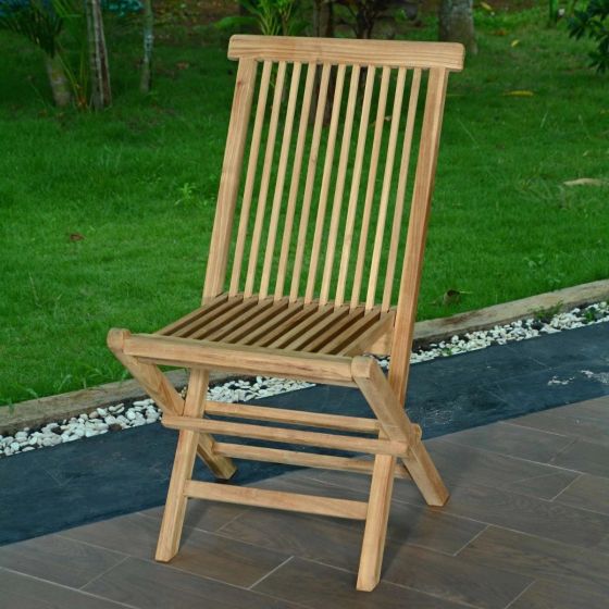 Chaises de jardin pliantes en teck massif Java (lot de 2)