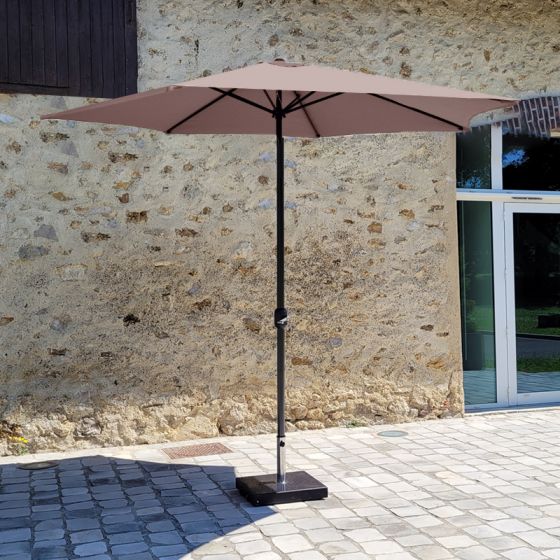 Parasol taupe en alu 300 cm Kalomo