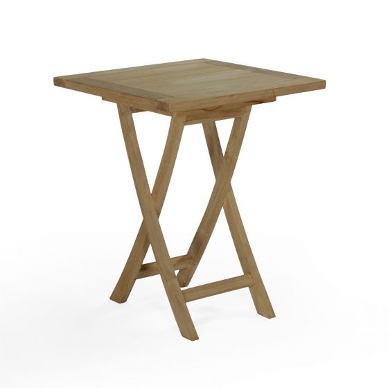 Table pliante carré en teck Ecograde Bistrot 60 x 60 cm