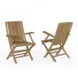 Ensemble de 2 fauteuils de jardin pliants en teck massif de qualité Ecograde© karimun