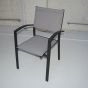 Chaise de jardin en alu anthracite et textilène gris clair Ronda