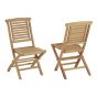 Chaises de jardin pliantes en teck Barbade (lot de 2)