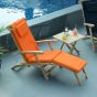 Matelas déhoussable Orange pour Chaise longue en teck Ecograde Bahia