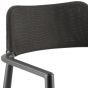 Détail du dossier du fauteuil de jardin en aluminium et textilène anthracite Chili 