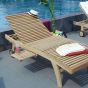 Chaise longue bain de soleil en teck massif de qualité Ecograde© Beverly 
