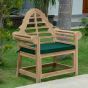 Fauteuil de jardin en teck Marlborough avec coussin vert