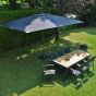 Parasol droit Pegasia avec sa toile de remplacement 4x3 m grise