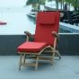Matelas déhoussable rouge pour chaise longue steamer en teck