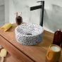 Vasque ronde en terrazzo crème et éclats de marbre noir Arlequin Mini