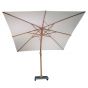 Parasol déporté 3x3 m en alu finition bois toile écrue Poseidon 