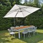 Parasol déporté Celestia avec sa toile de remplacement 3x3 m écrue