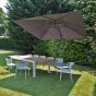 Parasol déporté Celestia avec sa toile de remplacement 3x3 m grise