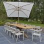 Parasol déporté 3x3 m alu finition bois toile écrue Poseidon 