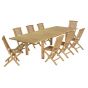 Salon de jardin en teck qualité Ecograde Irun - table extensible et 8 chaises pliantes Barbade