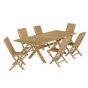 Salon de jardin en teck qualité Ecograde Batang - table extensible 1.74 à 2.34 m et 6 chaises pliantes Karimun