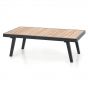 Table basse rectangulaire 120 x 39 du salon détente en teck & alu anthracite Guadeloupe