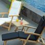 Table basse pliante carrée de 50 cm en teck qualité Ecograde Kento avec 2 chaises longues bahia