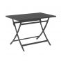 Table pliante rectangulaire en alu anthracite 110 x 70 cm Grasse