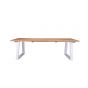 Table en alu blanc et teck massif 240 cm, Mucen